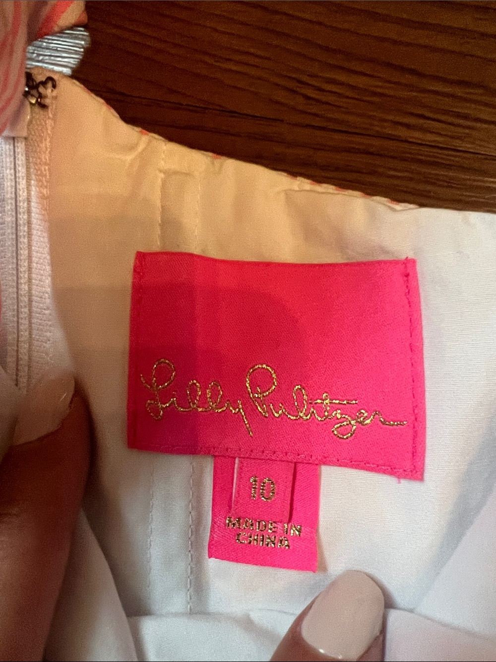 Lilly Pulitzer Pink & White Striped One-Shoulder Ruffle Summer Dress - Picture 5 of 7